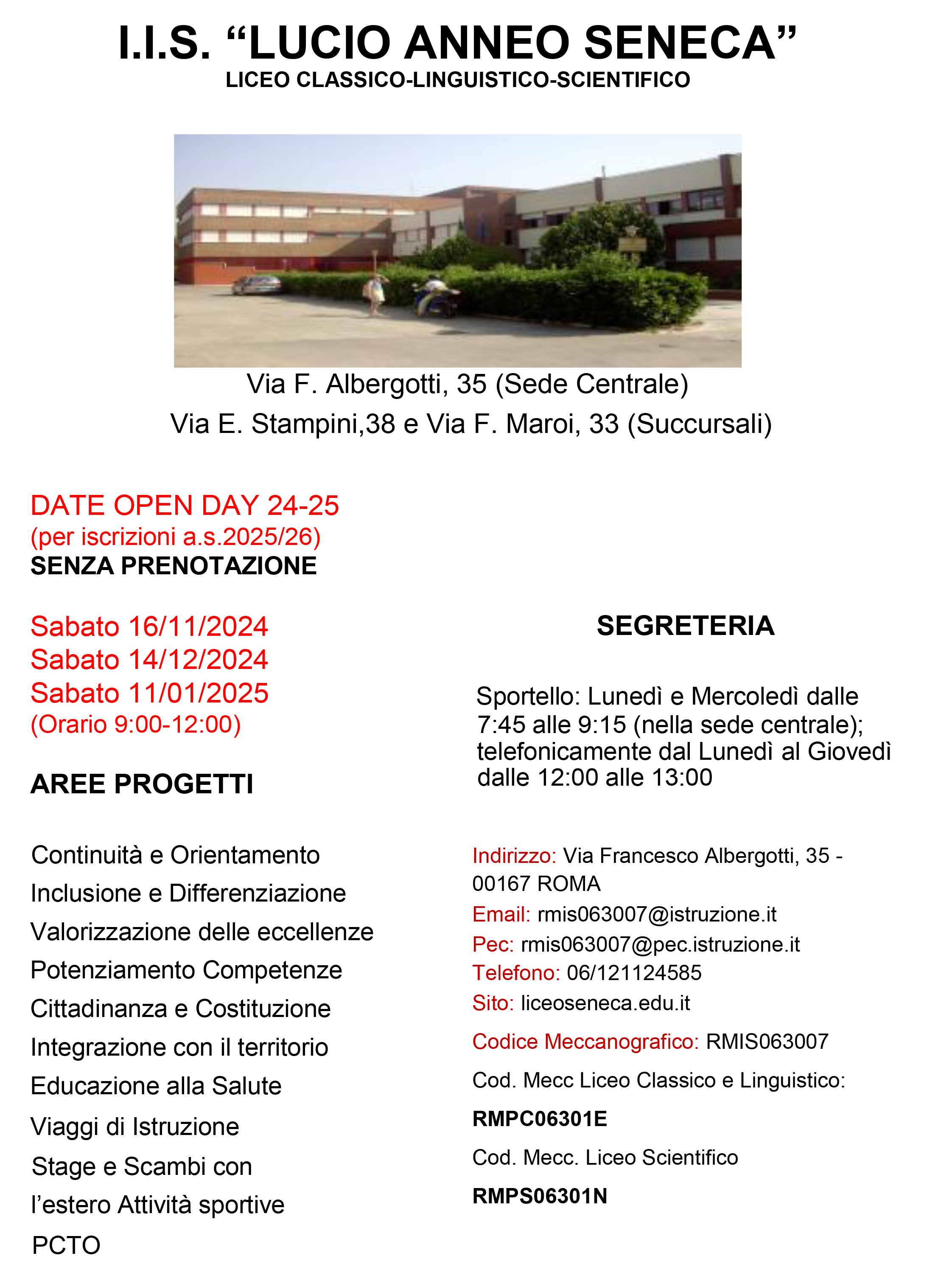 Open Day al I.I.S. “Liceo Lucio Anneo Seneca”