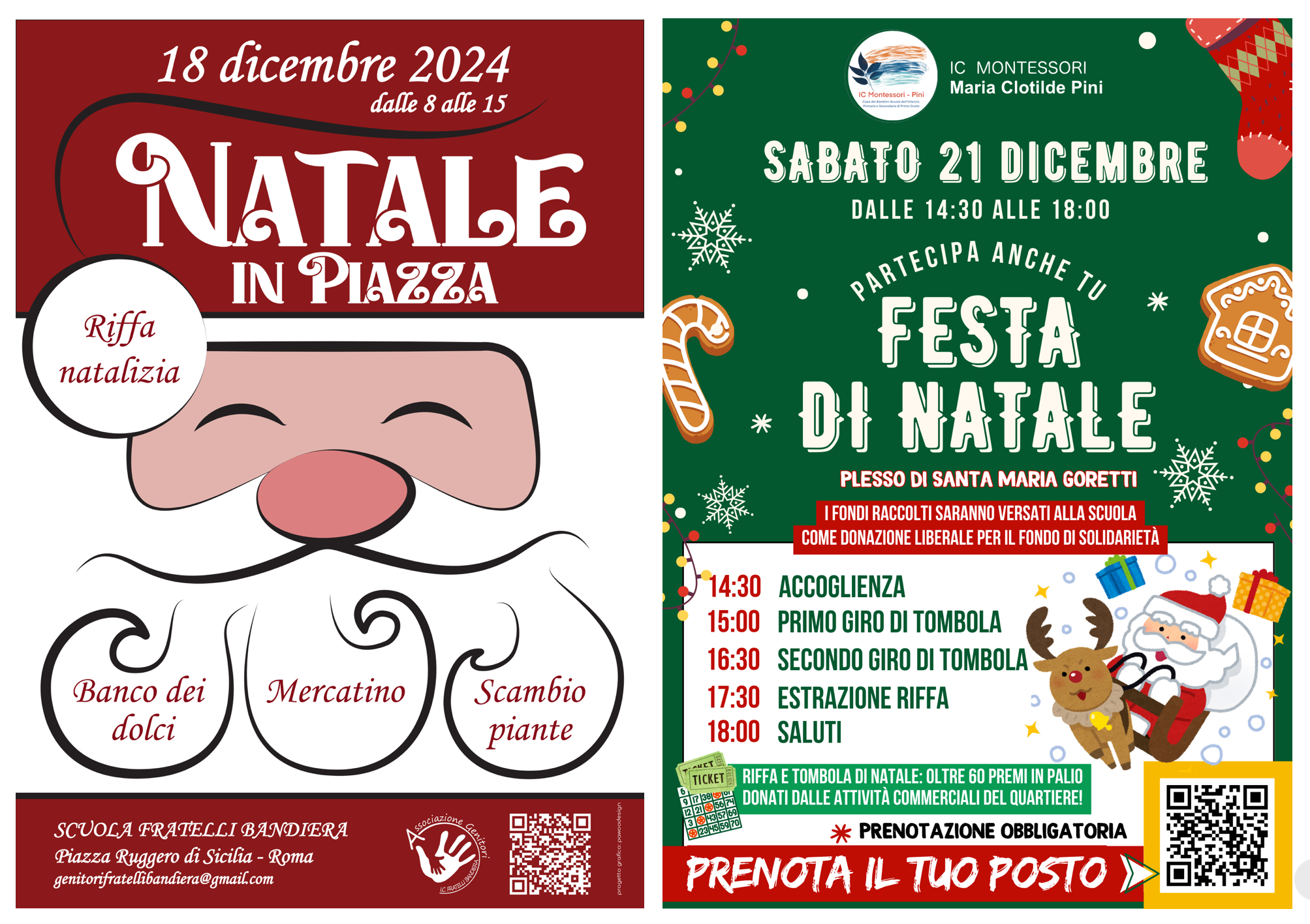 Due eventi di Natale dell'IC Montessori Pini per vivere lo spirito delle feste insieme!